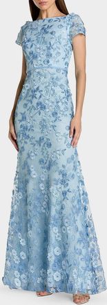 Mac Duggal Beaded & Embroidered Lace Gown