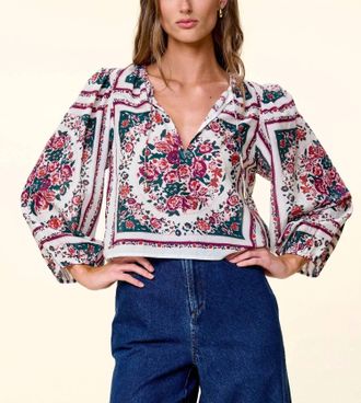 Cleobella Alice Balloon Sleeves Top In Carmella Print