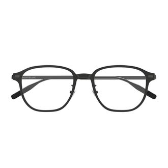 Montblanc Black Snowcap Metal Square Sunglasses