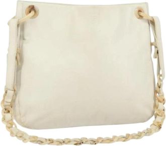 Prada Pre-owned Shoulder Bags, female, White, Size: ONE SIZE Pre-owned Vintage Leather Shoulder Bag
