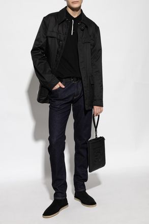 Dolce & Gabbana Cotton Polo With Logo, Mens, Black