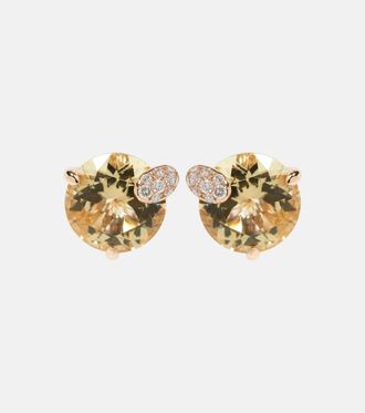 Bucherer Peekaboo 18kt rose gold earrings with beryls and diamonds