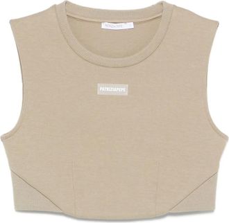 Patrizia Pepe Top smanicato girocollo - Toni neutri