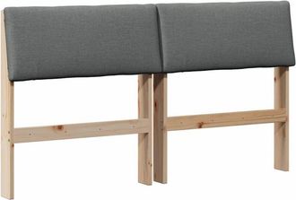 vidaXL Cabecero Tapizado Gris Oscuro 160 Cm Madera De Pino Macizo Vidaxl