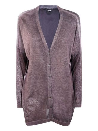 Avant Toi Star Dust Effect Long Cardigan With Silk On Back