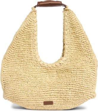 BCBGeneration Woven Raffia Shoulder Bag in Natural Brown at Nordstrom Rack