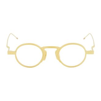 Thom Browne Glasses, unisex, Yellow, 40 MM, Round Titanium Eyeglasses