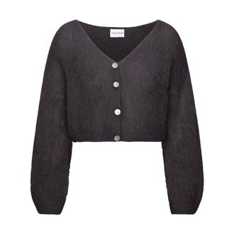 Americandreams Americandreams, Truien & Vesten, Dames, Zwart, S, Wol, Cropped Mohair Cardigan
