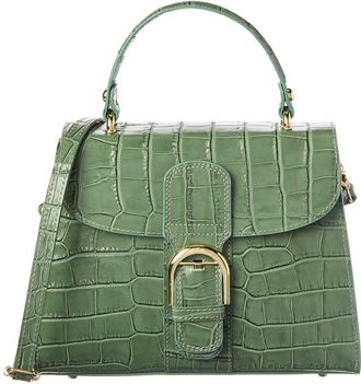 Persaman New York Niamh Croc-Embossed Leather Satchel