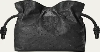 Loewe Flamenco Mini Clutch Bag in Ostrich Leather