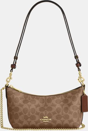 Coach Womens Caitlin Shoulder Bag In Signature Canvas - Brown - One Size