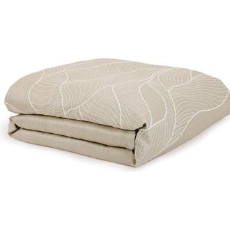 DKNY Dune Embroidered Duvet Cover in Taupe at Nordstrom, Size Queen