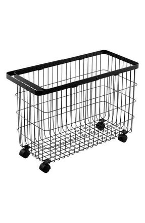 Yamazaki Tableware Rolling Laundry Basket in Black at Nordstrom