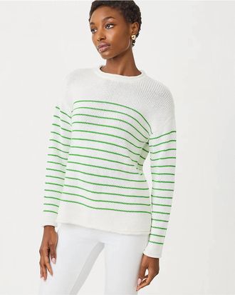 Lilly Pulitzer Lotan Crewneck Sweater In Putting Green Tidepool Stripe