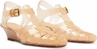 Farm Rio Farm Rio Womens Fisherman Jelly Kitten Wedge Sandals, Blush