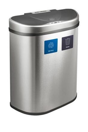 Ninestars Dual Compartment Motion Sensor Trash Can - 18.5 Gallon in Silver Black at Nordstrom Rack