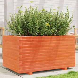 Berkfield Home Garden Planter Wax Brown 90x60x49.5 cm Solid Wood Pine