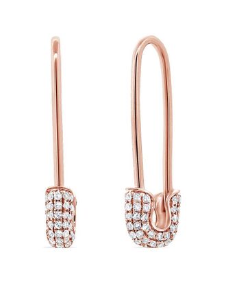 Sabrina Designs 14K Rose Gold 0.43 Ct. Tw. Diamond Safety Pin Earrings