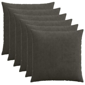 vidaXL Funda De Almohada 6 Pcs Heerlen Gris Antracita 55 X 55 Cm Pana Vidaxl