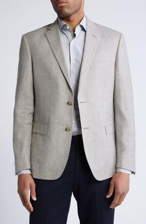 JB Britches Regular Fit Textured Wool & Linen M&eacute;lange Sport Coat in Beige at Nordstrom Rack, Size 40Regular