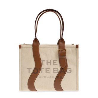 Marc Jacobs The Wavy Canvas Large Tote Bag - Dames - Shoppers - Beige - ONE Size - Leer - Tassen