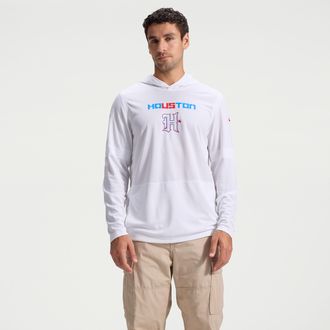 Nike Houston Texans Rivalries Collection Sideline Nike Mens Dri-FIT NFL Long-Sleeve Hooded Top in White | 03B910A9H-DMX