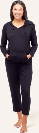 Nom Maternity Simone Maternity & Nursing Soft Hoodie in Black at Nordstrom, Size X-Small