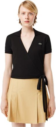 Lacoste Womens Slim Fit Short Sleeve Shirt in Black - Size 6 UK