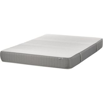 Beliani Colch&oacute;n De Espuma Viscoel&aacute;stica Medio Con Funda Extra&iacute;ble De Poli&eacute;ster Blanco Y Gris 140 X 200 Cm Fancy