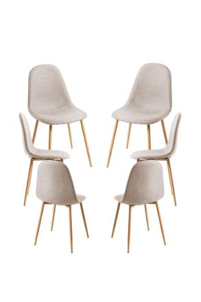 Regalos Miguel Packs Sillas Comedor - Pack 6 Sillas Teok Tela - Beige
