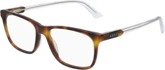 Gucci Mens Brown Rectangular Eyeglass Frames GG0490O 003