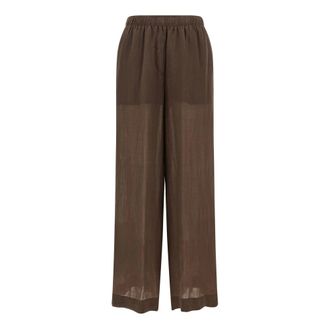 Nude Wide Trousers, female, Brown, Size: 2XS Palazzo Trousers