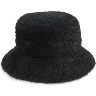 Saint Laurent Fluffy Bucket Hat in Black at Nordstrom, Size 57