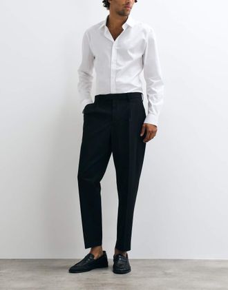 Mango pantaloni da abito dritti Boston coordinati in nero