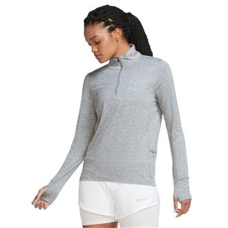 Nike Element 1/2 Zip Up Grijs Top Met Lange Mouwen