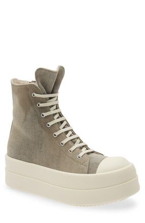 Rick Owens Bumper High Top Platform Sneaker in Dust/Milk/Milk at Nordstrom, Size 10Us