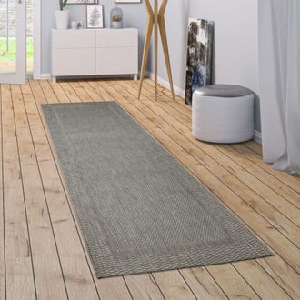 Paco Home Paco Home Alfombra Exterior Interior Alfombra Cocina Monocolor Dise&ntilde;o Sisal Ribete Negro 200x280 Cm