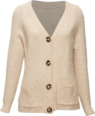 Acne Studios Alpaca Wool Blend Patch Pocket Large Button Front Cardigan