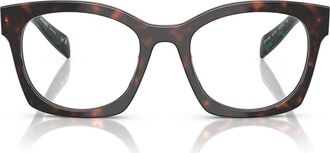 Prada 52mm Square Optical Glasses in Brown Tortoise at Nordstrom