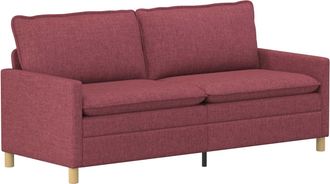 vidaXL Sof&aacute; 3 Plaza Rojo Vino 196 X 81 X 87,5 Cm Tela Vidaxl