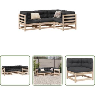 vidaXL vidaXL Cuscini per divano - Set Divano da Giardino 4 pz con Cuscini Legno Massello di Pino