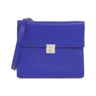 Herm&egrave;s Blue Chevre Leather Chain/Shoulder Wallet (Pre-Owned)