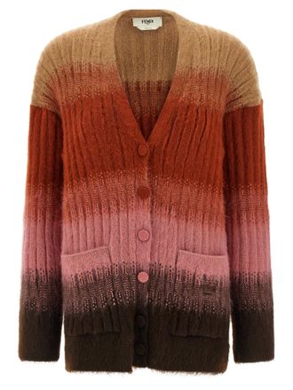Fendi Multicolor Wool Womens Cardigan