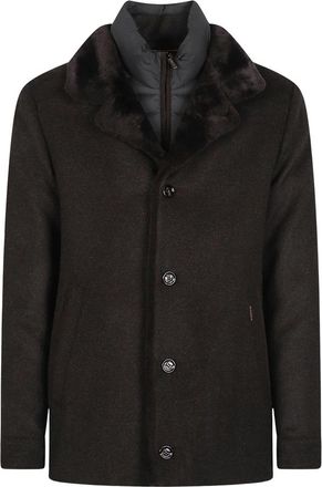 Moorer Teodor-Le Jas - Heren - Winterjassen - Bruin - L - Leer - Jassen