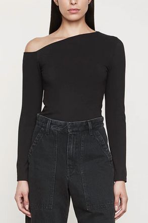 Enza Costa Exposed Shoulder Top In Black