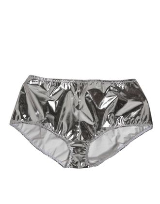 Dolce & Gabbana Silver Metallic High Waist Bikini Bottom Women Underwear Polyester Clothing