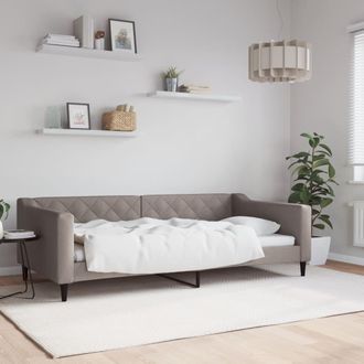 vidaXL Sof&aacute; Cama Sin Colch&oacute;n Tela Gris Taupe 100x200 Cm Vidaxl