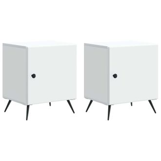vidaXL Armario De Noche 2 Pcs 43 X 34,5 X 50 Cm Madera De Ingenier&iacute;a Vidaxl