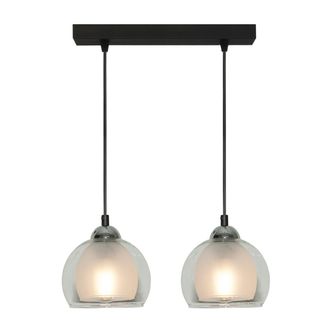 OEM L&aacute;mpara Colgante Moderna Negra Con Pantalla De Cristal Benarivo 14-488