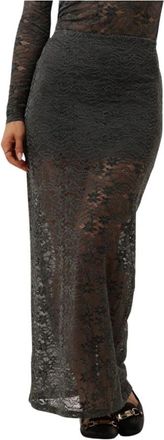 Modstr&ouml;m Groene Maxi Rok Tilde MD Stijl - Dames - Maxi Rokken - Groen - XL - Leer - Rokken